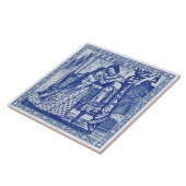 Minton Cinderella Blue Victoriaans Repro Tile c.18 Tegeltje (Zijkant)