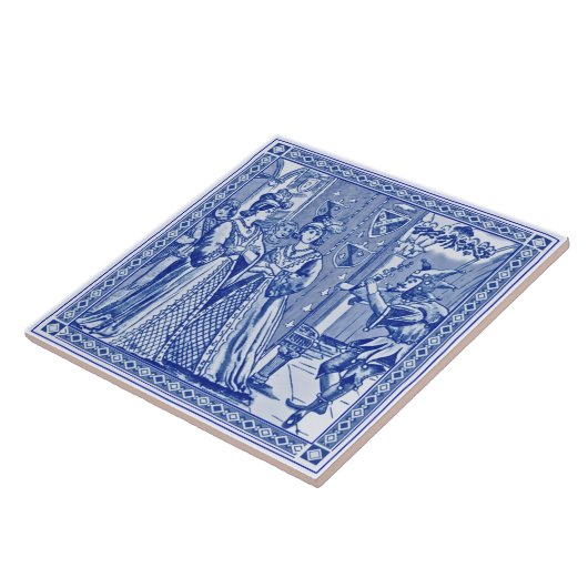 Minton Cinderella Series Reproduction Tile c.1880 Tegeltje (Zijkant)