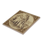 Minton Good Samaritan Bible Story Repro Antiek Tegeltje (Zijkant)