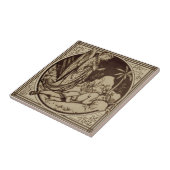 Minton Jacob's Dream Biblical Antiek Repro Sepia Tegeltje (Zijkant)