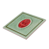 MInton Neoclassical LtGreen 1890 Faux Relief Repro Tegeltje (Zijkant)