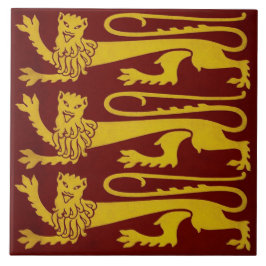 Minton Pugin Gothic Lions Tile 1850s Reproduction Tegeltje