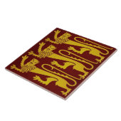 Minton Pugin Gothic Lions Tile 1850s Reproduction Tegeltje (Zijkant)