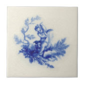 Minton Putti Cherub Sheep Flow Blue c.1875 Repro Tegeltje (Voorkant)