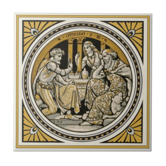 Minton Shakespeare Othello Tile van John Moyr Smit Tegeltje (Voorkant)