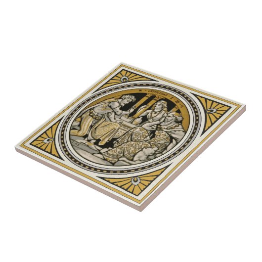 Minton Shakespeare Othello Tile van John Moyr Smit Tegeltje (Zijkant)