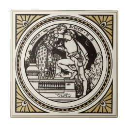 Minton Shakespeare Romeo & Juliet Tegel jaren 1870 Tegeltje