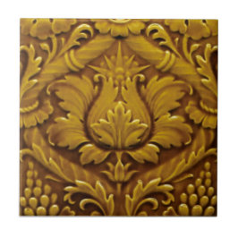 Minton Victoriaans Faux Relief Antiek Gold Repro Tegeltje