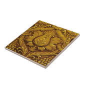 Minton Victoriaans Faux Relief Antiek Gold Repro Tegeltje (Zijkant)