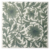Minton Wm Morris Style Repro 1890s Tile on Cream Tegeltje (Voorkant)