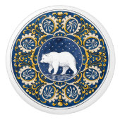 Mintons Grizzly Bear Blue Yellow Victorian Keramische Knop (Voorkant)