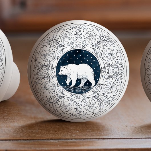 Mintons Grizzly Bear British Royal Blue Victorian Keramische Knop