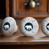 Mintons Grizzly Bear British Royal Blue Victorian Keramische Knop