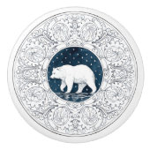 Mintons Grizzly Bear British Royal Blue Victorian Keramische Knop (Voorkant)