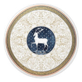 Mintons Herten Brits Royal Blauw Goud Antler Keramische Knop (Voorkant)