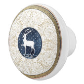 Mintons Herten Brits Royal Blauw Goud Antler Keramische Knop (Rechts)