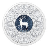 Mintons Herten Brits Royal Blue Victoriaans Antler Keramische Knop (Voorkant)