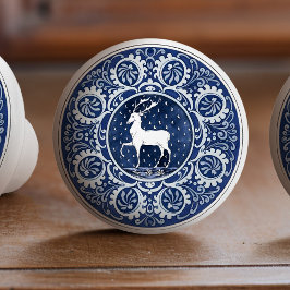 Minton's Hertengewei Brits Koningsblauw Victoriaan Keramische Knop