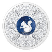 Mintons Squirrel British Royal Blue Victorian Keramische Knop (Voorkant)