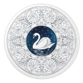 Mintons Swan British Royal Blue Victorian Keramische Knop (Voorkant)