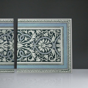 Mintons UK Klassiek Grieks Bloempatroon Blauw Tegeltje