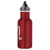 Mintroze bloemige letter M Waterfles (Rechts)