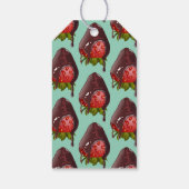 Mints Chocolade Bedekte Aardbei Een Klein Cadeautj Cadeaulabel (Achterkant)