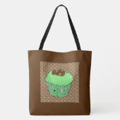Mints Frosted Chocolade Cupcake, Fractale Achtergr Tote Bag (Achterkant)
