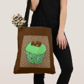 Mints Frosted Chocolade Cupcake, Fractale Achtergr Tote Bag (Dichtbij)
