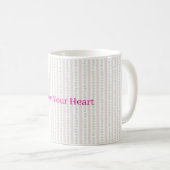 Mints hartjes Roze strepen Koffiemok (Voorkant rechts)