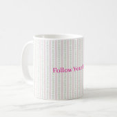 Mints hartjes Roze strepen Koffiemok (Voorkant links)
