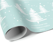 Mintwitte minimalistische kerstbomen cadeaupapier (Rol Hoek)
