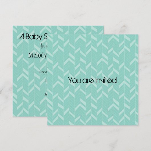 Minty Aqua Abstract Baby shower Kaart (Voorkant / Achterkant)