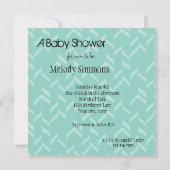 Minty Aqua Abstract Baby shower Kaart (Achterkant)