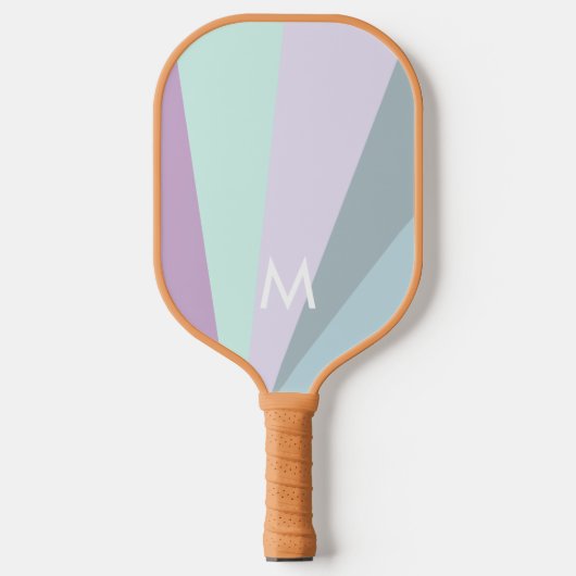 Minty Blauwgroen Sorbet Monogram Modern Gepersonal Pickleball Paddle (Voorkant)