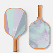 Minty Blauwgroen Sorbet Monogram Modern Gepersonal Pickleball Paddle