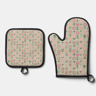 Minty Blossom Delight Ovenwant & Pannenlap Set