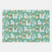Minty Cozy Holiday Wrapping Paper Sheets (Voorkant)