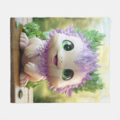 Minty, de charmante Axolotl Fleece Deken (Voorkant (Horizontaal))