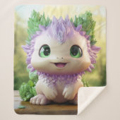 Minty, de charmante Axolotl Sherpa Deken (Voorkant)