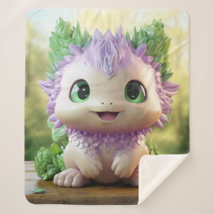Minty, de charmante Axolotl Sherpa Deken