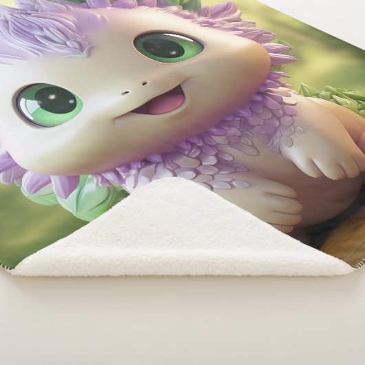 Minty, de charmante Axolotl Sherpa Deken (3/4)