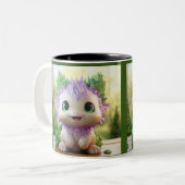 Minty, de charmante Axolotl Tweekleurige Koffiemok (Voorkant links)
