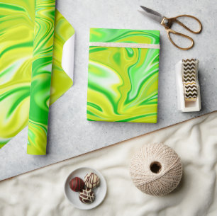 "Minty Droom: De Zachte Wervelingen van Groene Mar Cadeaupapier