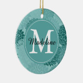 Minty Flowers Monogram Keramisch Ornament (Rechts)