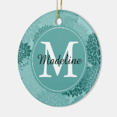 Minty Flowers Monogram Keramisch Ornament (Links)