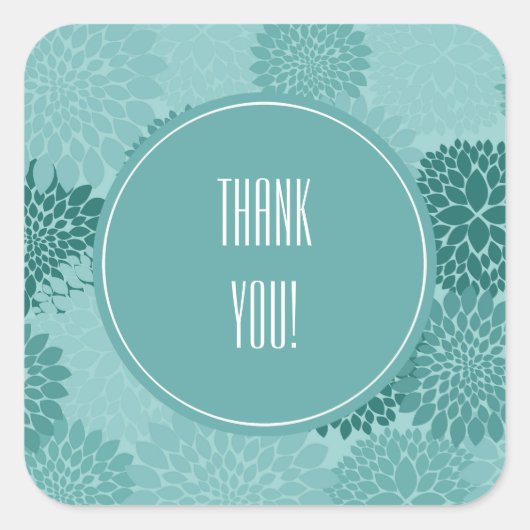 Minty Flowers Vierkante Sticker (Voorkant)