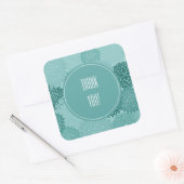 Minty Flowers Vierkante Sticker (Envelop)