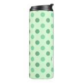 Minty Fresh Blue Polka Dots and Stripes: Monogram Thermosbeker (Gedraaid links)
