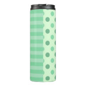 Minty Fresh Blue Polka Dots and Stripes: Monogram Thermosbeker (Achterkant)